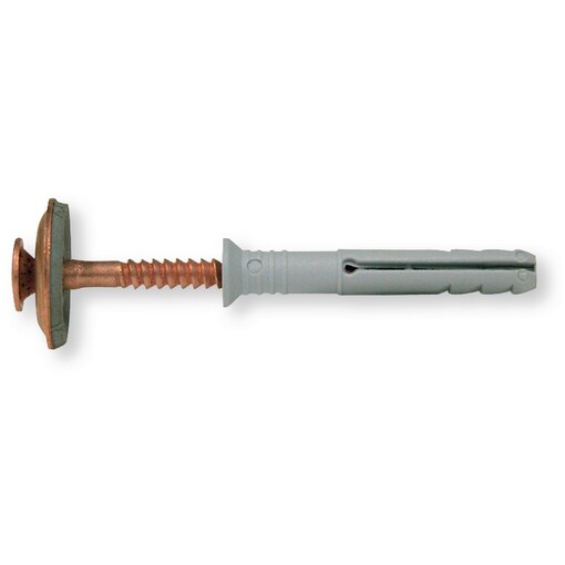 Schlagdübel Flashfix A2/CU 6x40 mit Senkbund und Rosette Ø 15 mm